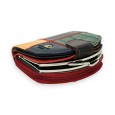 Compact patchwork leather wallet purse