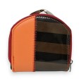 Compact patchwork leather wallet purse