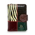 Cartera billetera de cuero rectángulo patchwork