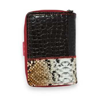 Patchwork rectangle leather wallet purse