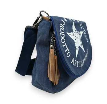 Vintage star shoulder bag in blue jeans
