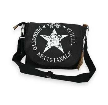 Bolso bandolera vintage estrella negro