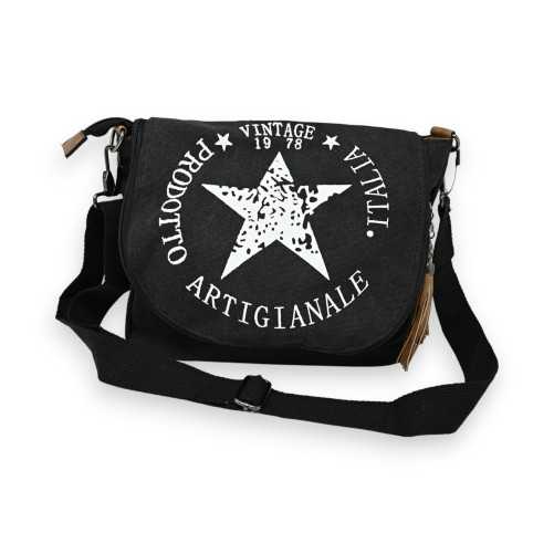 Black vintage star shoulder bag