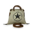 Beige Vintage Stern Handtasche