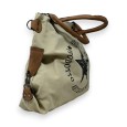 Bolso de mano vintage estrella beige