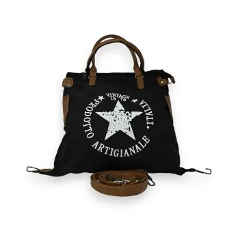 Bolso de Mano Vintage Star Negro