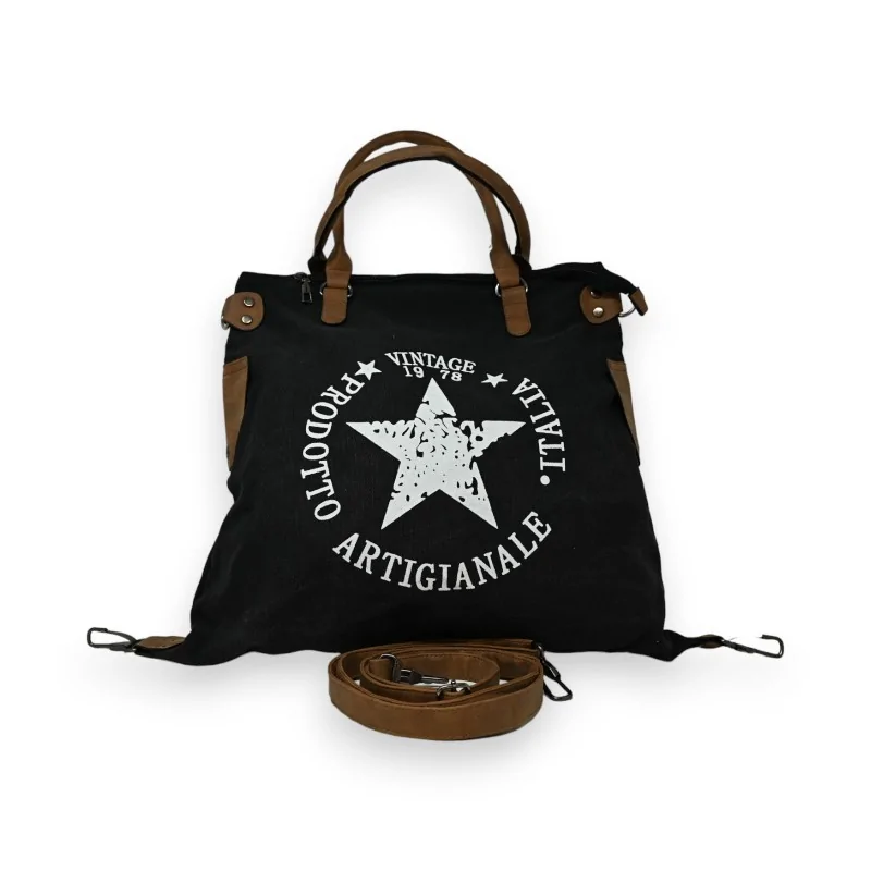 Bolso de Mano Vintage Star Negro