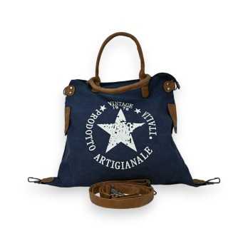 Vintage star blue jeans handbag