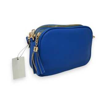 Rechteckige Umhängetasche mit mehreren Taschen in Königsblau