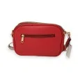 Red rectangle multi-pocket shoulder bag