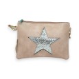 Old rose clutch bag with shining star