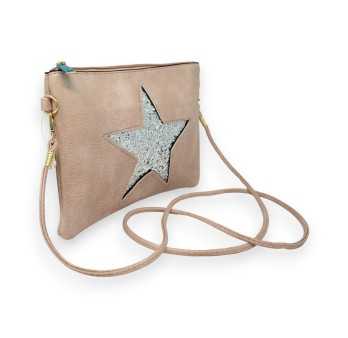 Tasche Umschlag in altrosa mit brillantem Stern