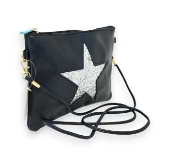 Navy blue clutch bag with shiny star