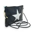 Navy blue clutch bag with shiny star