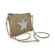 Sac pochette taupe étoile brillante