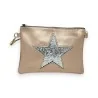 Pink metallic clutch bag with shiny star