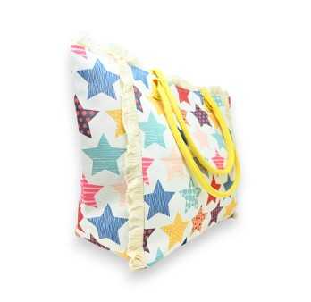 Multicolored stars fabric tote bag