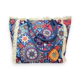 Bolsa de nylon con formas geométricas multicolores