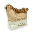 Bolsa de tela degradada en beige y blanco Summer Vibes