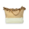 Gradient beige and white fabric tote bag Summer Vibes
