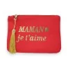 Pochette coton rouge Maman je t'aime