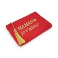 Pochette coton rouge Maman je t'aime