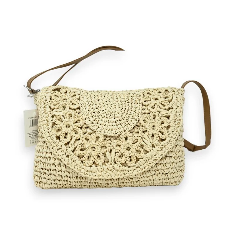 Sac bandoulière bohème paille naturel