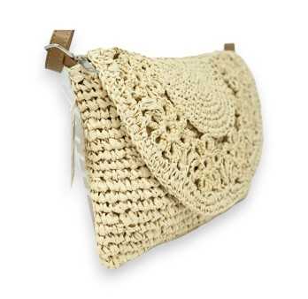 Bohemian natural straw shoulder bag