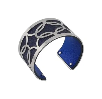 Armbandarmband mit silbernen Finish, ähnlich blau schimmerndem Leder mit Pailletten und einfarbigem blauem Leder