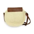 Light beige bohemian round shoulder bag