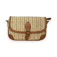 Sac bandoulière rectangle bohème paille