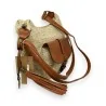 Sac bandoulière paille beige clair forme banane