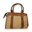 Bohemian dual-material handbag