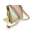 Tasche Clutch mit Streifen in glänzenden Pastellfarben
