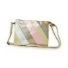 Sac pochette bandes de couleurs pastelles brillantes