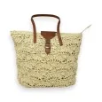 Sac à main souple paille beige bohème