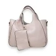 Metallic Rosa Handtasche mit abnehmbarer Clutch