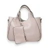 Metallic Pink Handbag with Removable Pouch