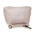 Large soft handbag with its metallic pink accessories