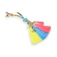 Long necklace multicolor flashy fantasy star medallion tassels