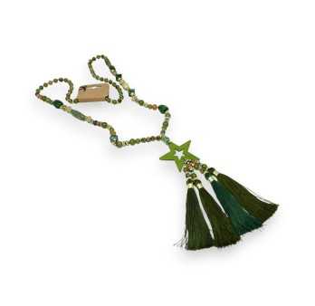 Long necklace green shades star