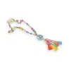 Collier sautoir multicolore médaillon peace and love