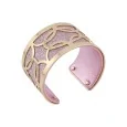 Gilded Cuff Bracelet with Rose Glitter and Shiny Solid Rose Leather