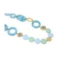 Vintage long necklace in shades of blue