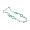 Vintage long necklace in shades of blue