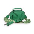 Brazilian green square shoulder bag with hand handle
