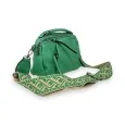 Brazilian green square shoulder bag with hand handle