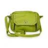 Borsa a tracolla quadrata con borchie metalliche verde anice