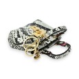 Porte clés porte monnaie imprimé serpent noir et blanc