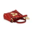 Red varnished keyring wallet